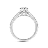 LADIES RING 2.50CT ROUND/BAGUETTE/OVAL DIAMOND 14K WHITE GOLD (CENTER STONE OVAL DIAMOND 2.00CT)